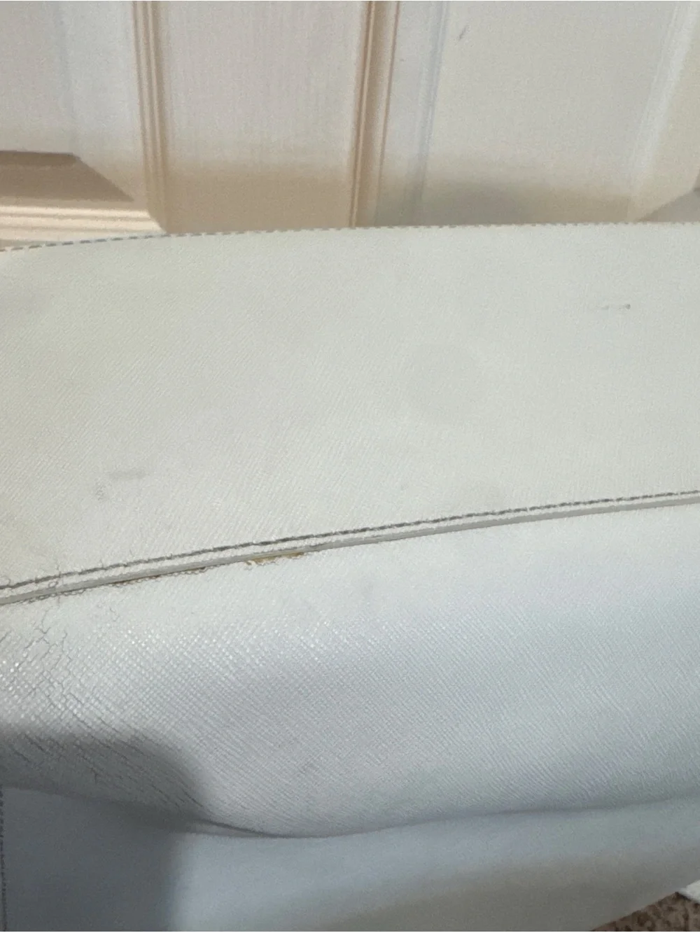 Tory Burch White Leather Saffiano Leather Tote Bag